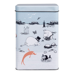 Moomin Coffee Tea Tin Box Beach Trip Blue