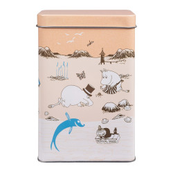 Moomin Coffee Tea Tin Box Beach Trip Orange