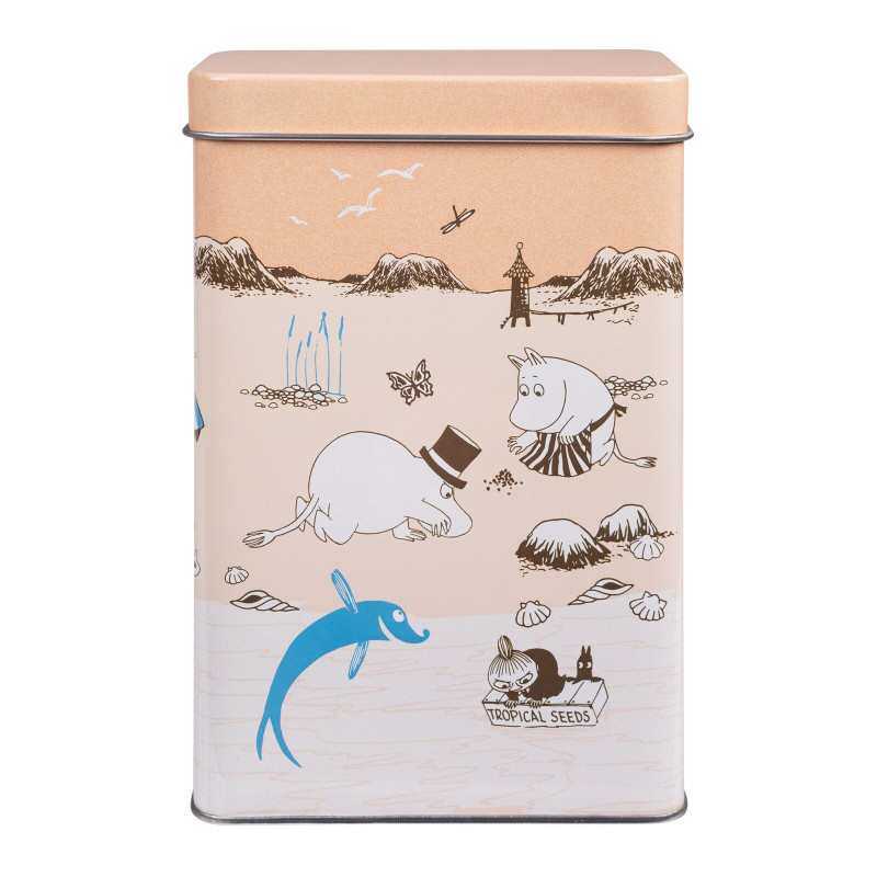 Moomin Coffee Tea Tin Box Beach Trip Orange