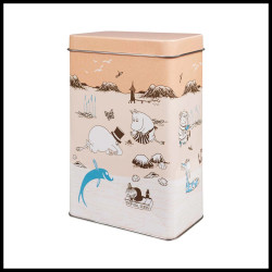 Moomin Coffee Tea Tin Box Beach Trip Orange