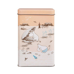 Moomin Coffee Tea Tin Box Beach Trip Orange