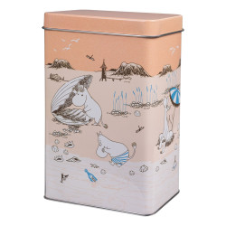 Moomin Coffee Tea Tin Box Beach Trip Orange