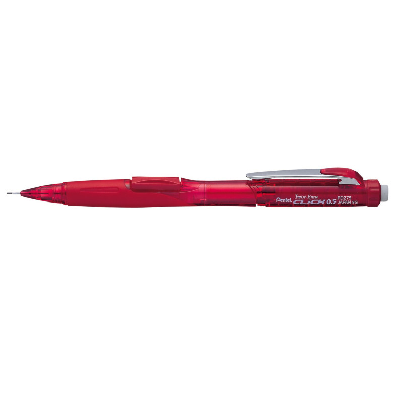 Pentel Automatic Mechanical Pencil 0.5 mm PD275-B Twist-Erase Click Red