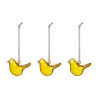 Iittala Oiva Toikka Glass Mini Birds Yellow Decor Set of 3 New
