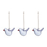Iittala Oiva Toikka Glass Mini Birds Blue Decor Set of 3