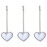 Iittala Oiva Toikka Glass Mini Hearts 50 mm Blue Decor Set of 3