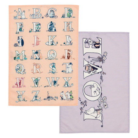 Moomin Kitchen Tea Towel Set 2 Pcs Alphabet 50 x 70 cm
