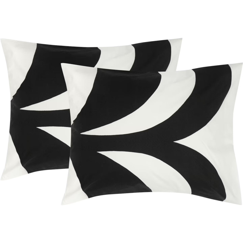 Marimekko Kaivo Black  Pillow Case Set of Two 50 x 60 cm