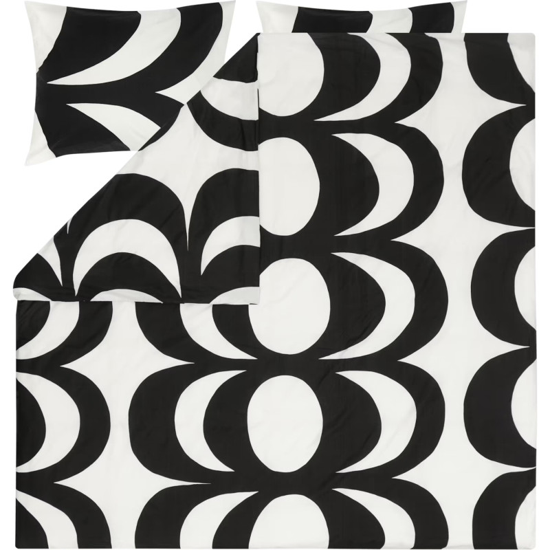 Marimekko Kaivo Black Duvet Cover Pillow Case 240 x 220 cm