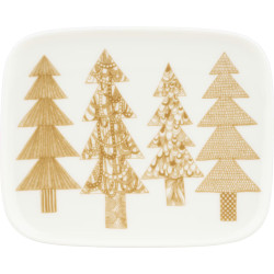 Marimekko Oiva Kuusikossa Beige Plate 15 x 12 cm