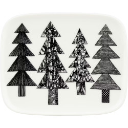 Marimekko Oiva Kuusikossa Black Plate 15 x 12 cm