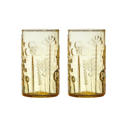 Toikka Flora Glass Tumbler Lemon Yellow Set of Two 0.23 L