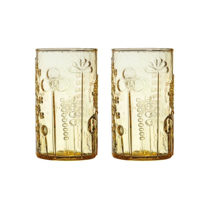 Toikka Flora Glass Tumbler Lemon Yellow Set of Two 0.23 L