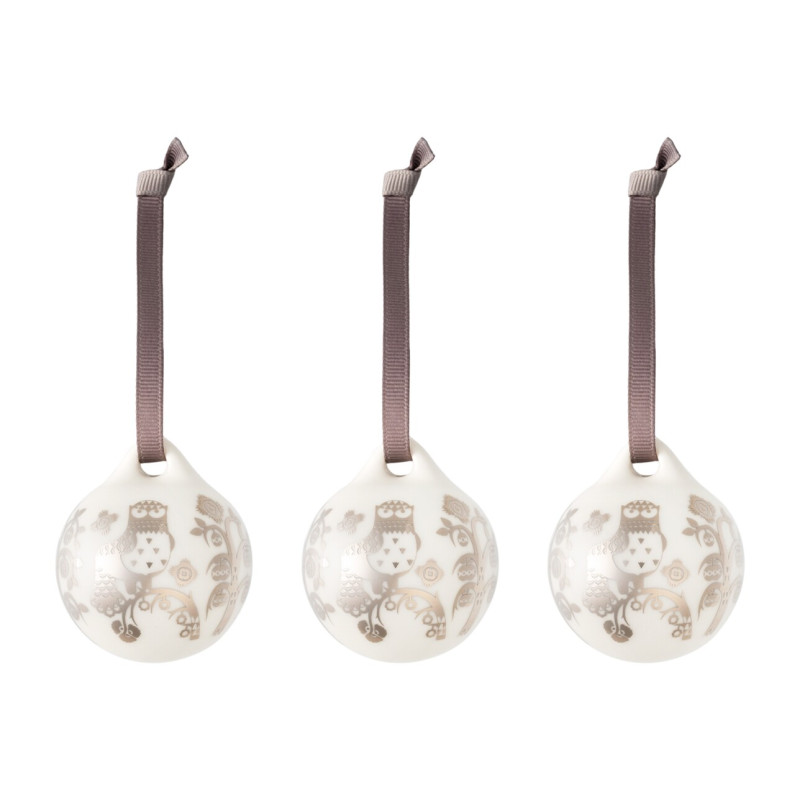 Iittala Taika Mirror Small Ceramic  Bauble 5 cm Set of Three