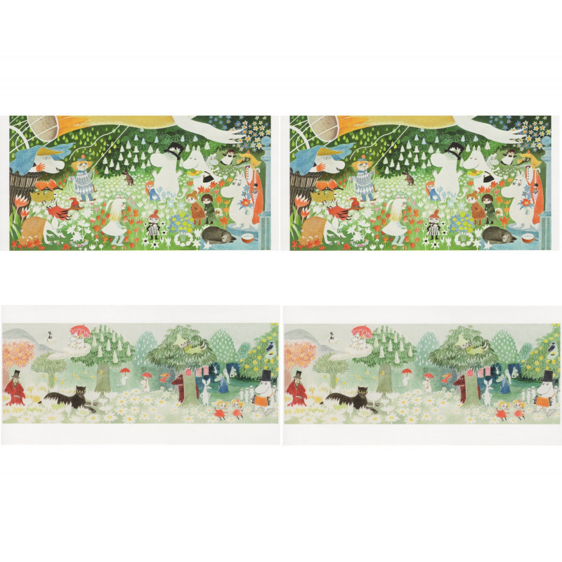 Moomin Panorama Postcards Set of 4 - 2 Models 
