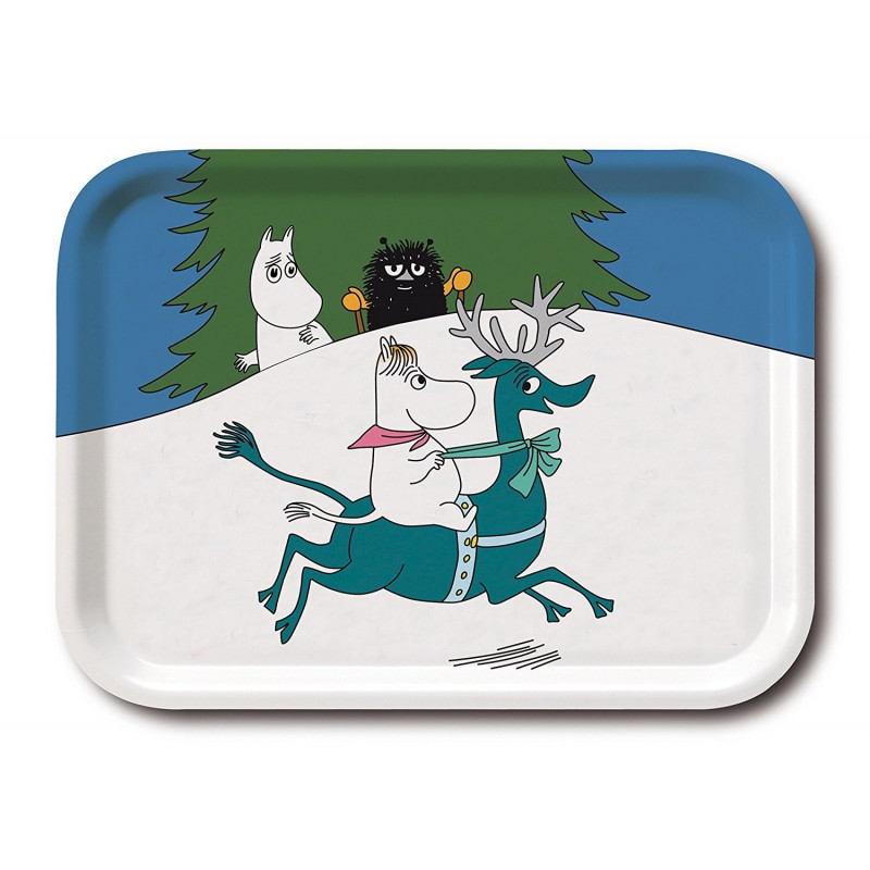 Moomin Birch Tray Winter Snorkmaiden Reindeer 20 x 27 cm Optodesign