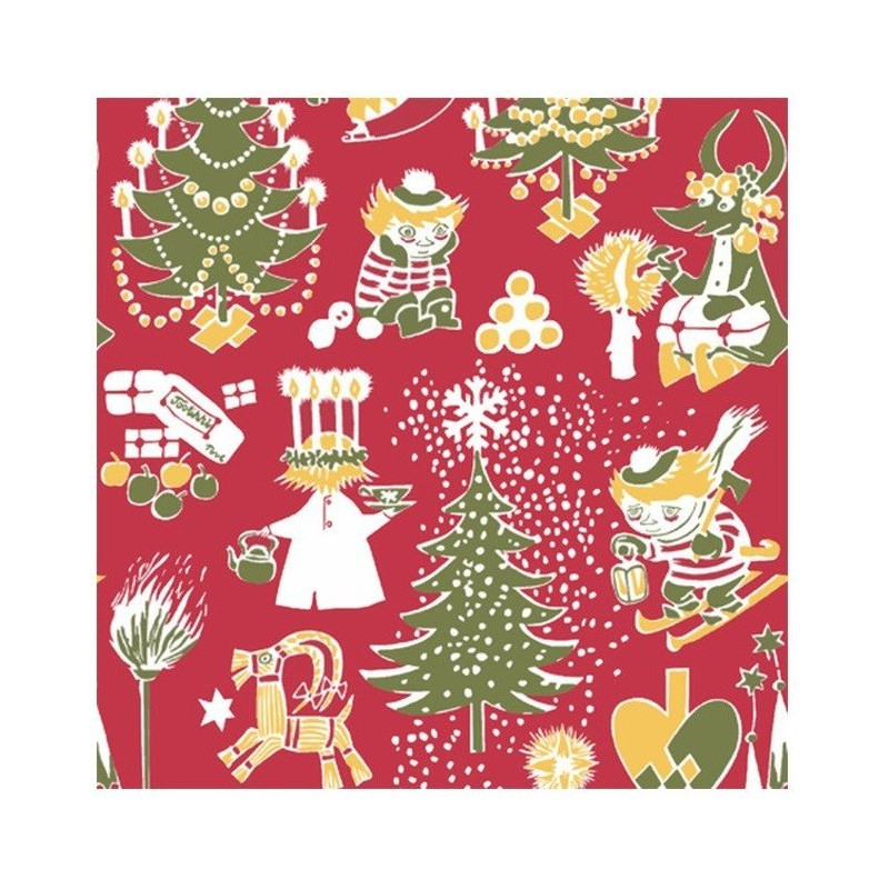 Moomin Paper Napkins Christmas Red 20 pcs 33 x 33 cm