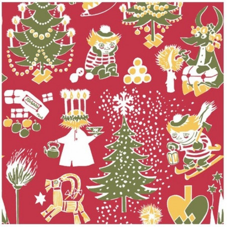 Moomin Paper Napkins Christmas Red 20 pcs 33 x 33 cm
