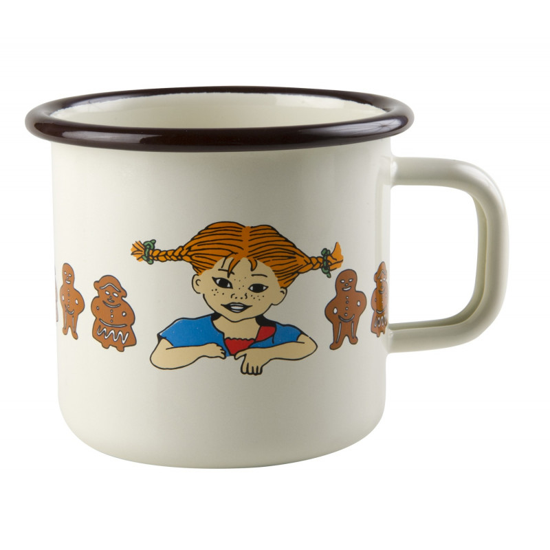 Pippi Longstocking Enamel Mug Gingerbread 0.37 L Muurla