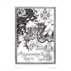 Moomin Poster Moomin Valley Map 24 x 30 cm Black and White