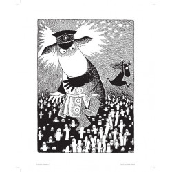 Moomin Poster Police Chief 24 x 30 cm Black and White