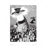 Moomin Poster Police Chief 24 x 30 cm Black and White