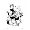 Moomin Poster Tove and her Moomin characters 24 x 30 cm Black and White