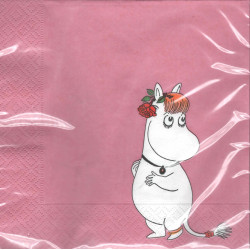 Moomin Napkins 33 cm Snorkmaiden Pink
