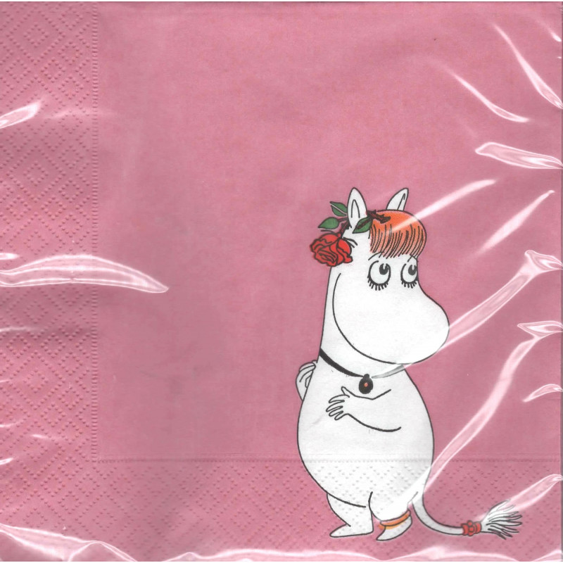 Moomin Napkins 33 cm Snorkmaiden Pink
