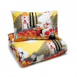 Moomin Duvet Cover Pillowcase 120 x 160 cm Roses