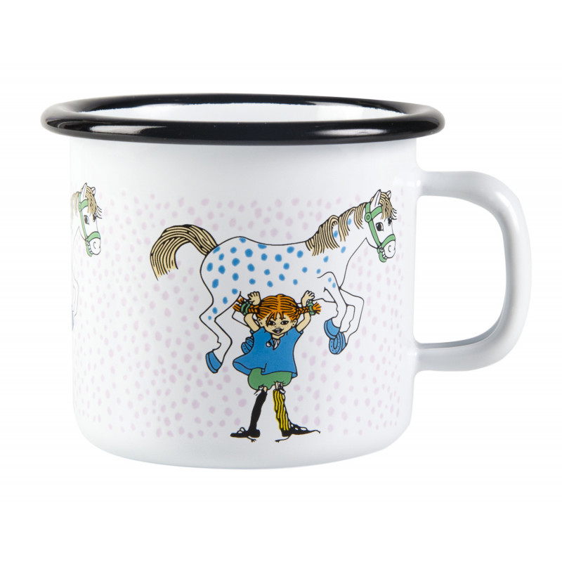 Pippi Longstocking Enamel Mug Pippi And The Horse 0.25 L