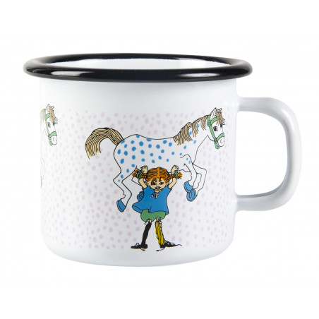 Pippi Longstocking Enamel Mug Pippi And The Horse 0.25 L