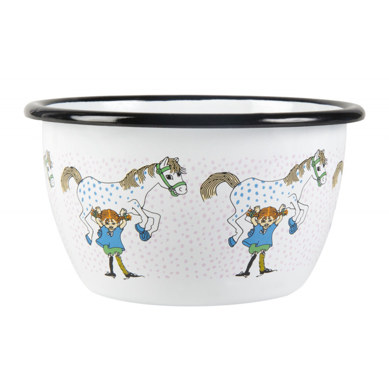 Pippi Longstocking Enamel Bowl Pippi And The Horse 0.6 L