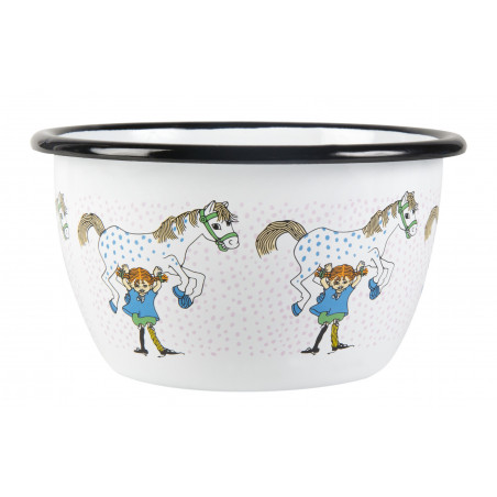 Pippi Longstocking Enamel Bowl Pippi And The Horse 0.6 L