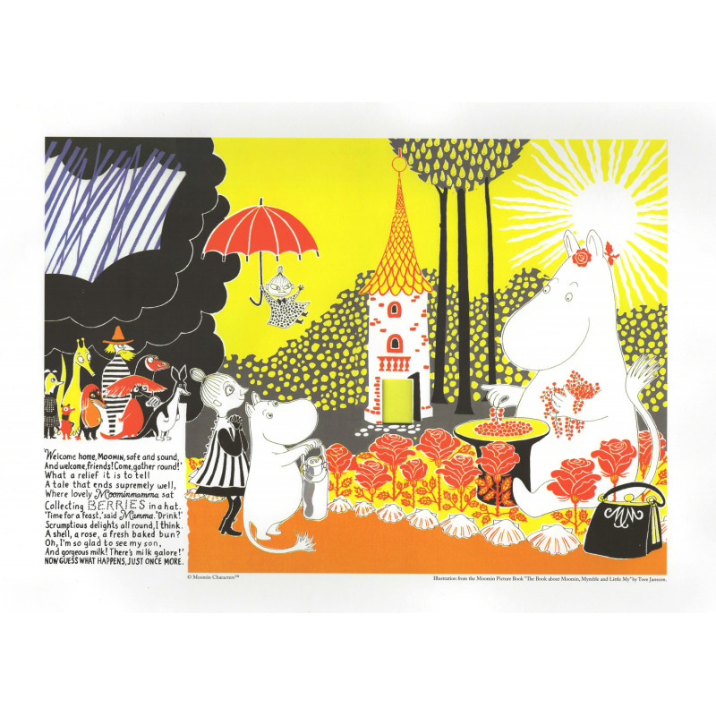 Moomin Poster A3 Sunshine Collecting Berries 30 x 42 cm Optodesign