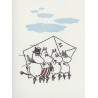 Moomin Greeting Card Letterpressed Skating Putinki