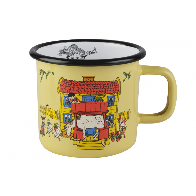 Pippi Enamel Mug 0.37 L Yellow Villa Villekulla