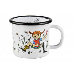 Pippi Enamel Mug 0.15 L White Pippi and Mr Nilsson