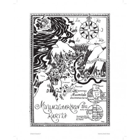 Moomin Poster Map of Moomin Valley English 50 x 70 cm