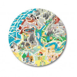 Moomin Cutting Board Japan Map Playground 21 cm