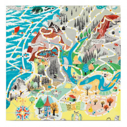 Moomin Paper Napkins Japan Map Playground 33 x 33 cm