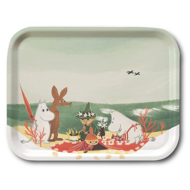 Moomin Birch Tray Beach Picnic Bonnier 27 x 20 cm
