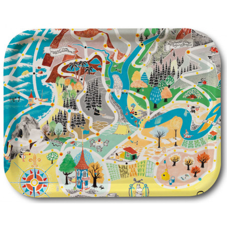 Moomin Birch Tray Japan Map Playground 43 x 33 cm