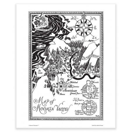 Moomin Poster The Map of Moomin Valley 24 x 30 cm