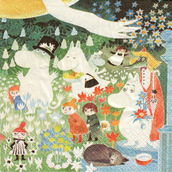 Moomin Napkins on the Medow Niitylla 33 cm Suomenkerta