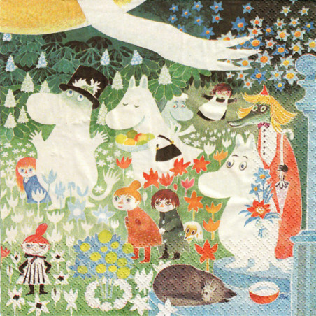 Moomin Napkins on the Medow Niitylla 33 cm Suomenkerta