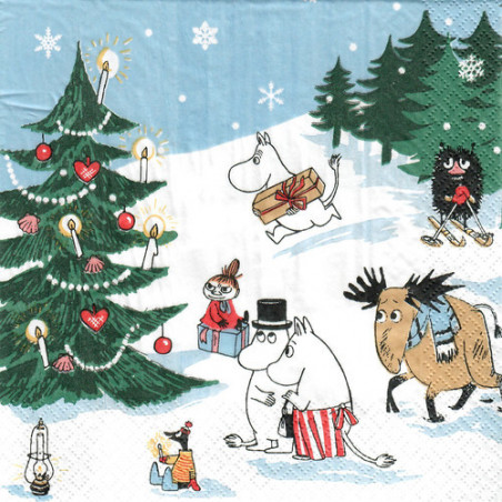 Moomin Napkins Christmas Wonderland 33 cm Suomenkerta