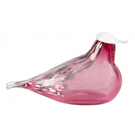 Muurla Glass Bird Waxwing Rose 17 cm