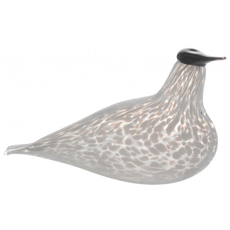 Muurla Glass Bird Waxwing White 17 cm