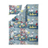 Moomin Eco Duvet Cover Pillow Case  Jungle Moomin Coral Blue 150 x 210 cm and 55 x 60 cm